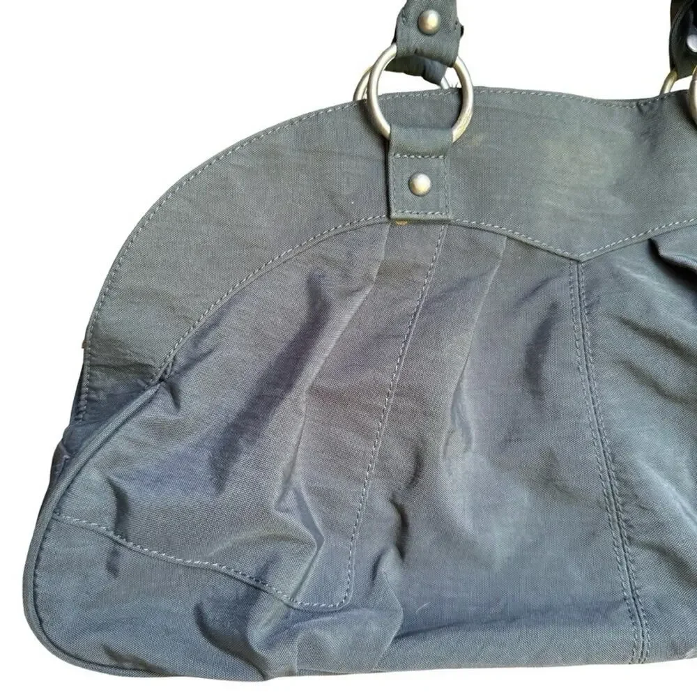 Baggallini Shanghai Satchel Gray Large Nylon Purse Handbag Bag Travel 19x11x4